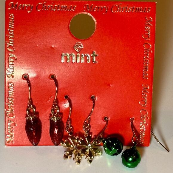 Festive Christmas Earrings Set – Holiday Cheer in Every Pair - Picture 1 of 5